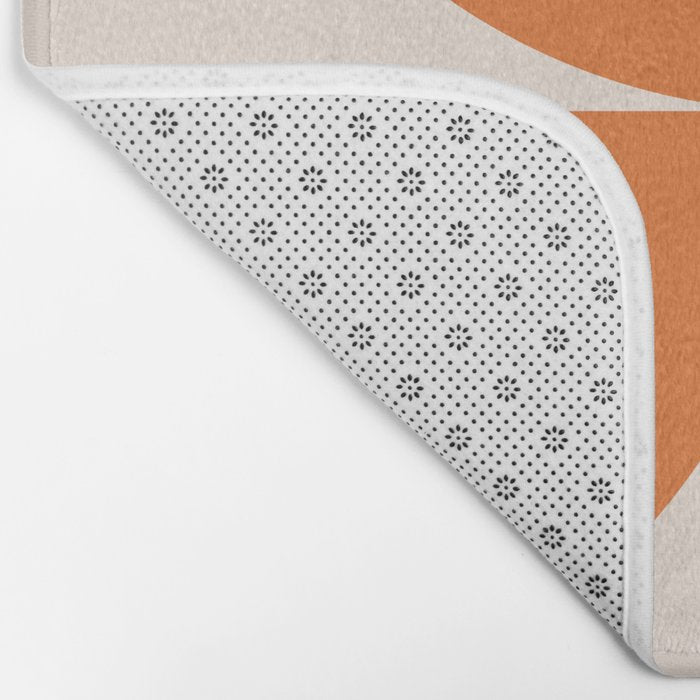 Bauhaus Mid Century Modern Geometric IX Bright Orange Bath Mat Gallery Image 2