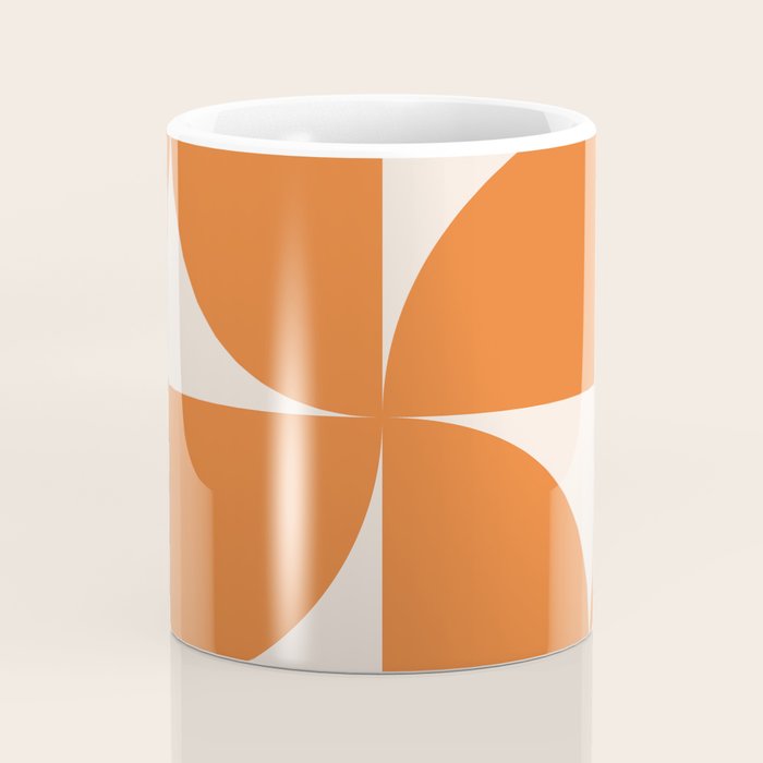 Bauhaus Mid Century Modern Geometric IX Bright Orange Coffee Mug Gallery Image 4