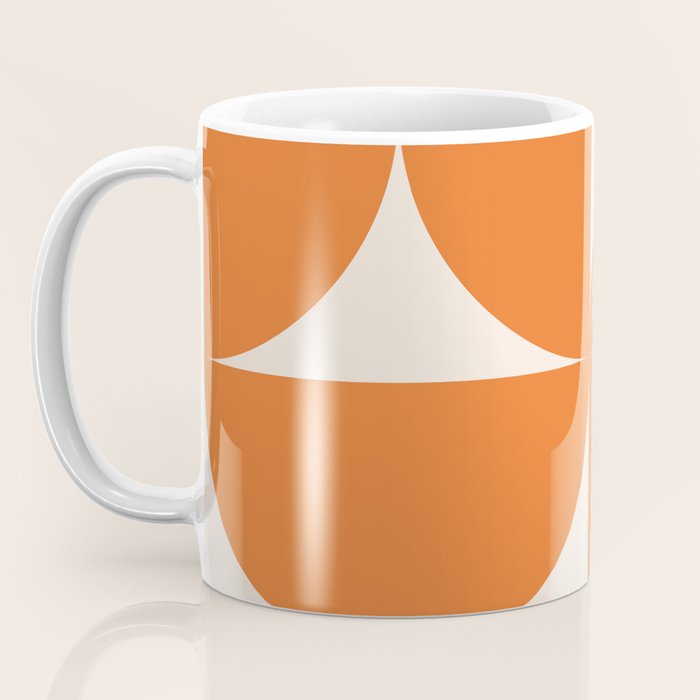 Bauhaus Mid Century Modern Geometric IX Bright Orange Coffee Mug Gallery Image 3
