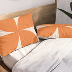 Bauhaus Mid Century Modern Geometric IX Bright Orange Pillow Sham Gallery Image 2