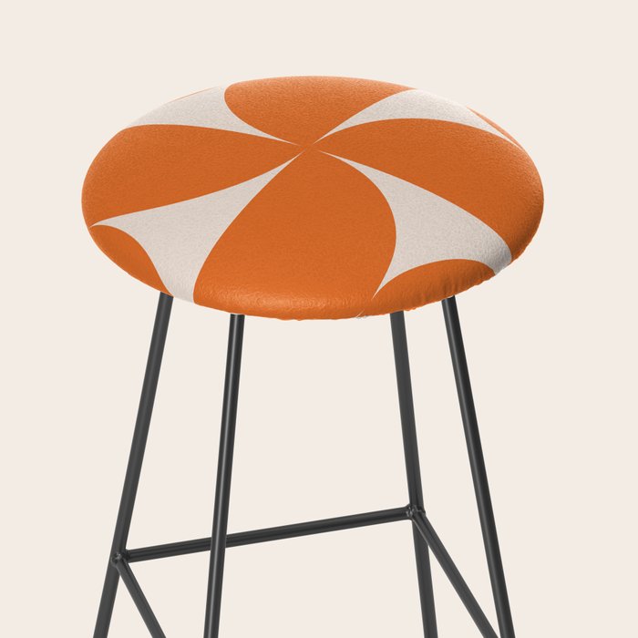 Bauhaus Mid Century Modern Geometric IX Bright Orange Stool Gallery Image 2