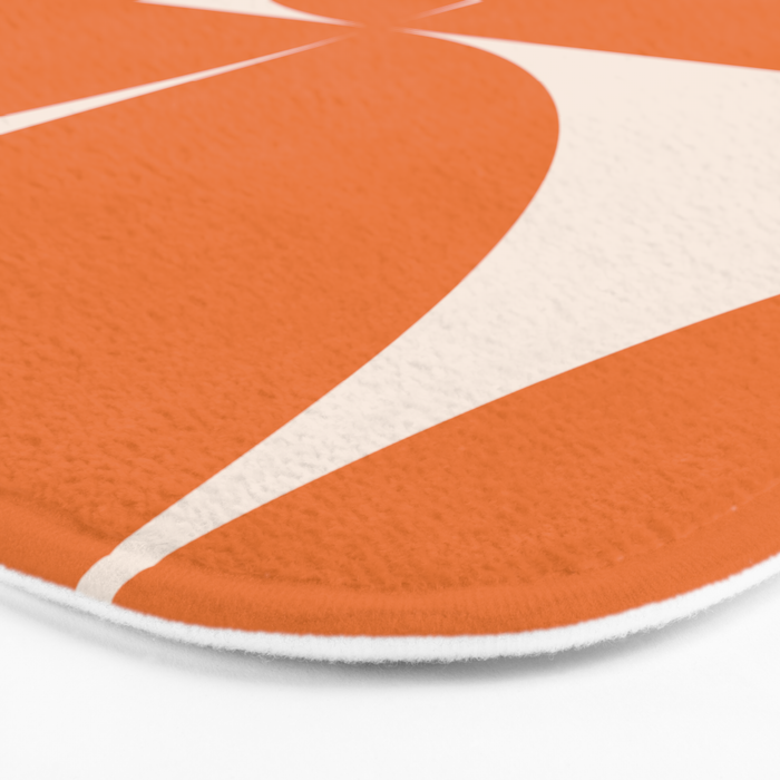 Bauhaus Mid Century Modern Geometric IX Bright Orange Bath Mat Gallery Image 3