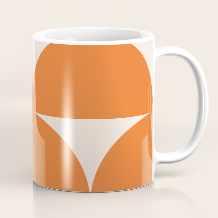 Bauhaus Mid Century Modern Geometric IX Bright Orange Coffee Mug Gallery Image 1