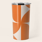Bauhaus Mid Century Modern Geometric IX Bright Orange Travel Mug Gallery Image 1