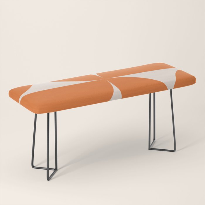 Bauhaus Mid Century Modern Geometric IX Bright Orange Bench Gallery Image 1