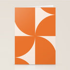 Bauhaus Mid Century Modern Geometric IX Bright Orange Stationery Card Gallery Image 2
