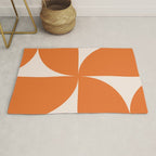 Bauhaus Mid Century Modern Geometric IX Bright Orange Rug Gallery Image 1