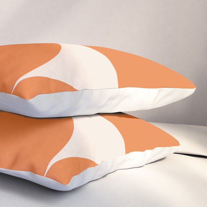 Bauhaus Mid Century Modern Geometric IX Bright Orange Pillow Sham Gallery Image 3