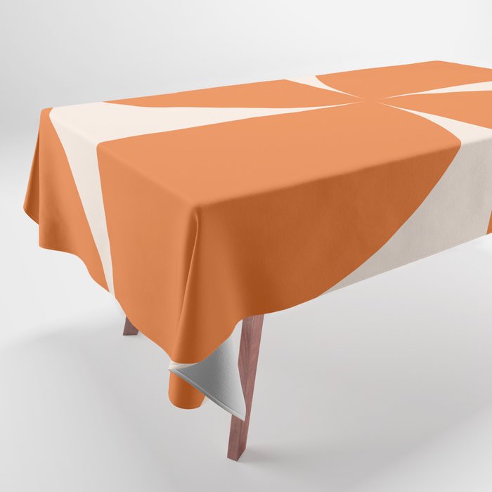 Bauhaus Mid Century Modern Geometric IX Bright Orange Tablecloth Gallery Image 1