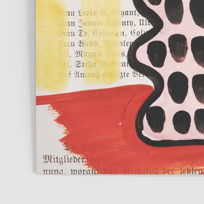 Gouache 2, still life: flowers in a vase with striped wallpaper Poster Gallery Image 3