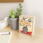 Gouache 2, still life: flowers in a vase with striped wallpaper Mini Art Print Gallery Image 2