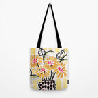 Gouache 2, still life: flowers in a vase with striped wallpaper Tote Bag Gallery Image 2