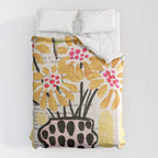 Gouache 2, still life: flowers in a vase with striped wallpaper Comforter Gallery Image 6