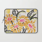 Gouache 2, still life: flowers in a vase with striped wallpaper Laptop Sleeve Gallery Image 1