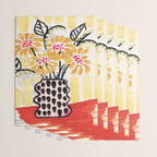 Gouache 2, still life: flowers in a vase with striped wallpaper Wrapping Paper Gallery Image 3