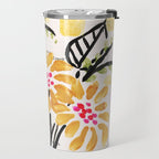 Gouache 2, still life: flowers in a vase with striped wallpaper Travel Mug Gallery Image 2