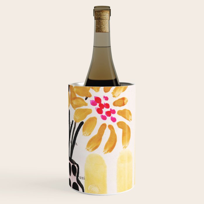 Gouache 2, still life: flowers in a vase with striped wallpaper Wine Chiller Gallery Image 3