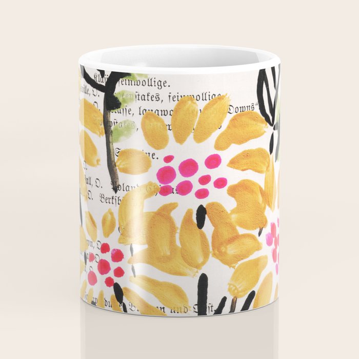 Gouache 2, still life: flowers in a vase with striped wallpaper Coffee Mug Gallery Image 4