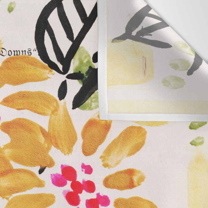 Gouache 2, still life: flowers in a vase with striped wallpaper Wall Tapestry Gallery Image 3