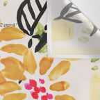 Gouache 2, still life: flowers in a vase with striped wallpaper Wall Tapestry Gallery Image 3