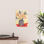 Gouache 2, still life: flowers in a vase with striped wallpaper Poster Gallery Image 2