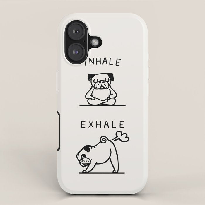 Inhale Exhale Pug iPhone Case Gallery Image 1