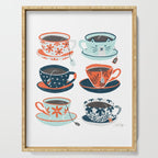 Tea Time - Coral & Teal Serving Tray Gallery Image 1
