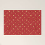 Vintage christmas deer animal pattern art Welcome Mat Gallery Image 1