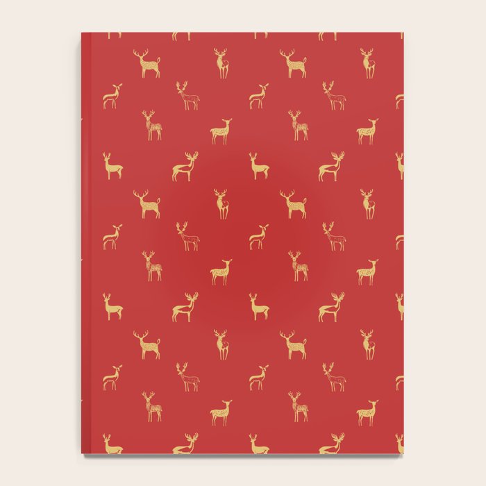 Vintage christmas deer animal pattern art Notebook Gallery Image 4