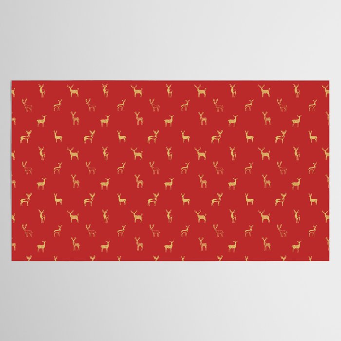 Vintage christmas deer animal pattern art Tablecloth Gallery Image 2