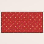 Vintage christmas deer animal pattern art Desk Mat Gallery Image 3