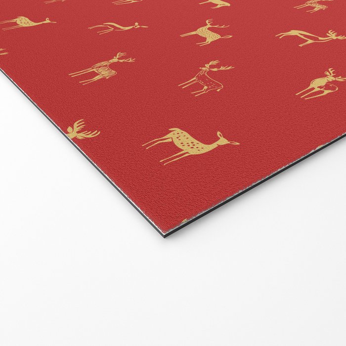 Vintage christmas deer animal pattern art Welcome Mat Gallery Image 2