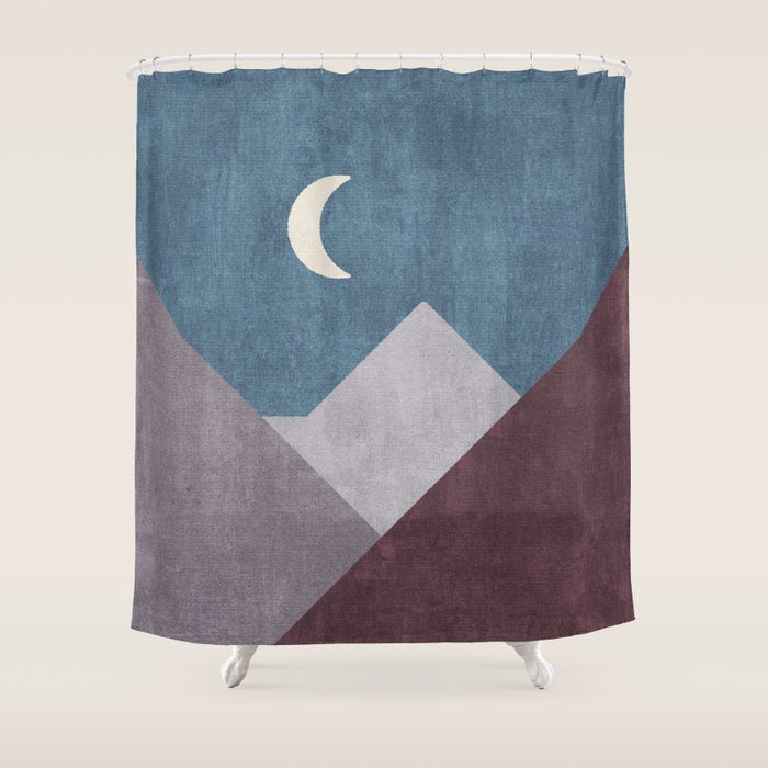 LANDSHAPES / Mountains - Night Shower Curtain Gallery Image 1
