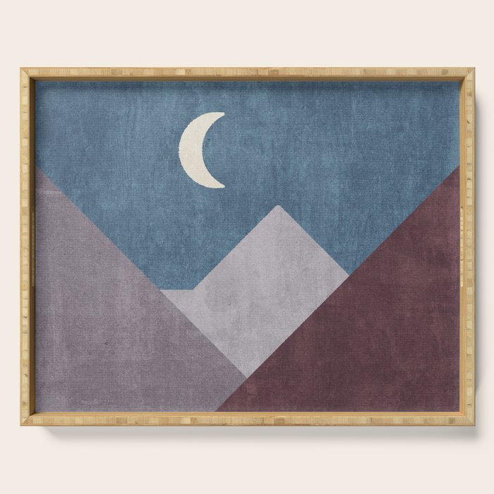 LANDSHAPES / Mountains - Night Serving Tray Gallery Image 1