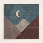 LANDSHAPES / Mountains - Night Wood Wall Art Gallery Image 1