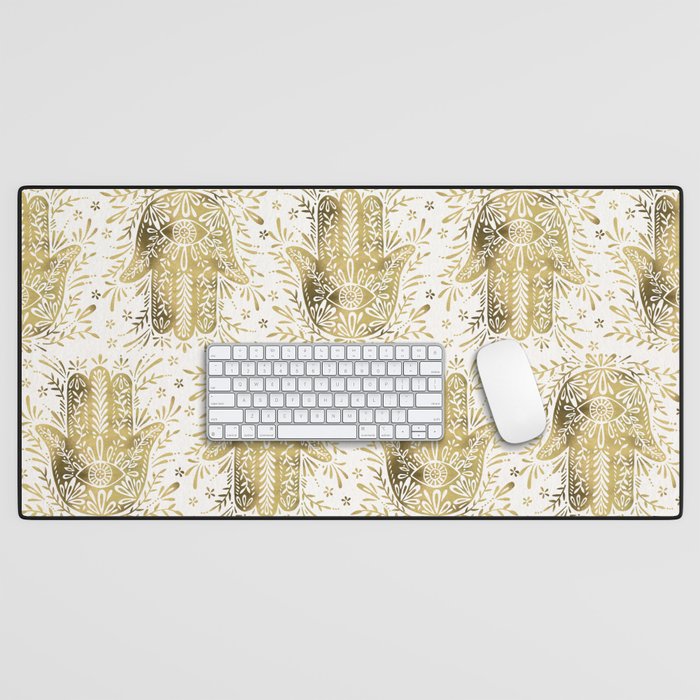Hamsa Hand - Gold Palette Desk Mat Gallery Image 1