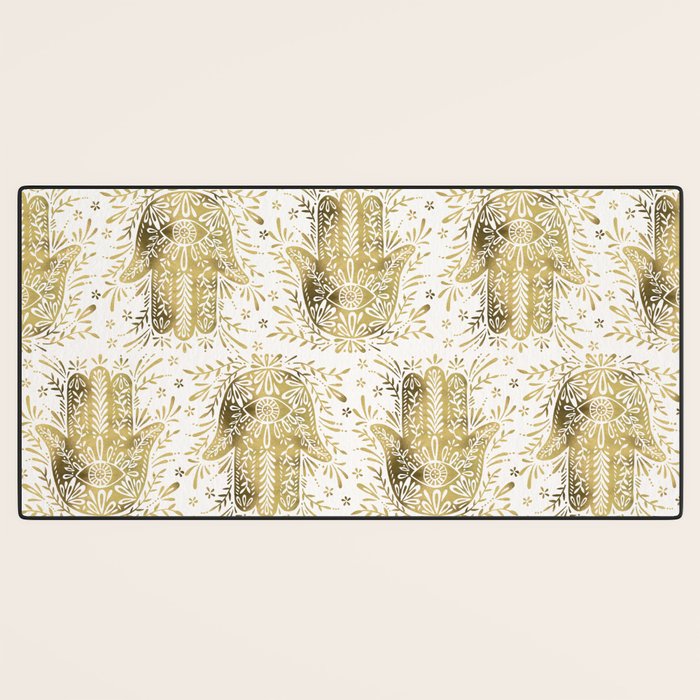 Hamsa Hand - Gold Palette Desk Mat Gallery Image 3