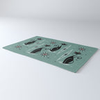 Mid Century Cats and Clocks -Spearmint Custom©studioxtine Rug Gallery Image 3