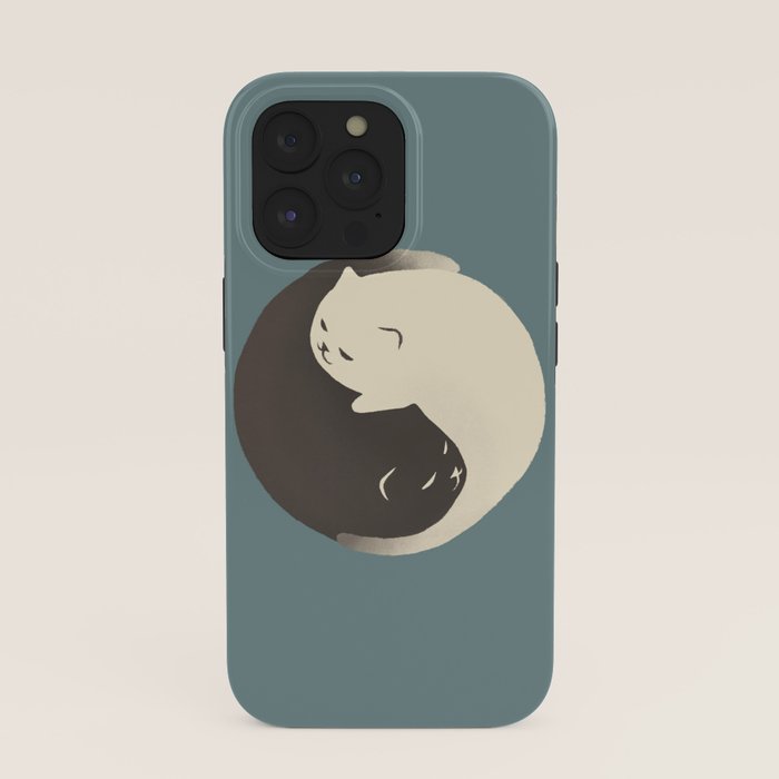 Hidden cat 9 blue yin yang kitty hug iPhone Case Gallery Image 39