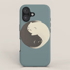 Hidden cat 9 blue yin yang kitty hug iPhone Case Gallery Image 1