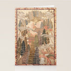Antique 1920's Chinese Art Deco Abstract Landscape Tapestry Stationery Card Gallery Image 2