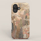 Antique 1920's Chinese Art Deco Abstract Landscape Tapestry iPhone Case Gallery Image 1
