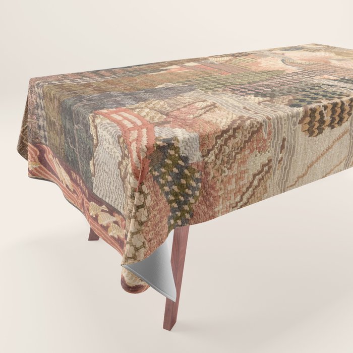 Antique 1920's Chinese Art Deco Abstract Landscape Tapestry Tablecloth Gallery Image 1