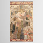Antique 1920's Chinese Art Deco Abstract Landscape Tapestry Tablecloth Gallery Image 2