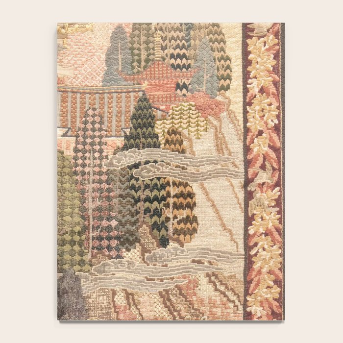 Antique 1920's Chinese Art Deco Abstract Landscape Tapestry Notebook Gallery Image 4