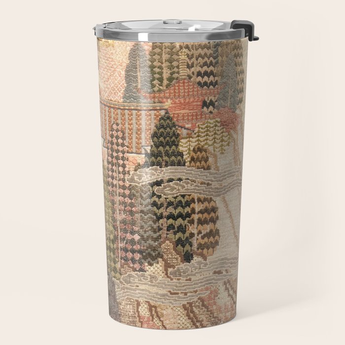 Antique 1920's Chinese Art Deco Abstract Landscape Tapestry Travel Mug Gallery Image 2