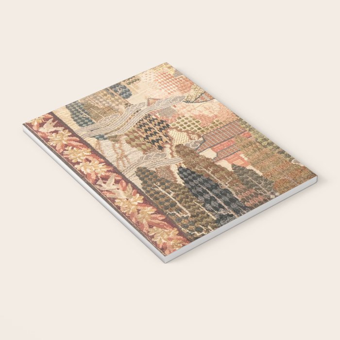 Antique 1920's Chinese Art Deco Abstract Landscape Tapestry Notebook Gallery Image 3