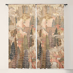 Antique 1920's Chinese Art Deco Abstract Landscape Tapestry Window Curtain Gallery Image 5