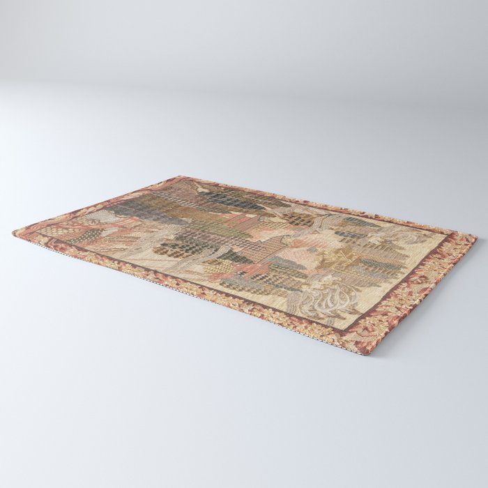 Antique 1920's Chinese Art Deco Abstract Landscape Tapestry Rug Gallery Image 3