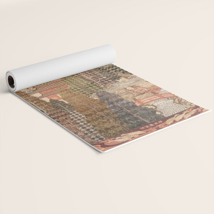 Antique 1920's Chinese Art Deco Abstract Landscape Tapestry Yoga Mat Gallery Image 2